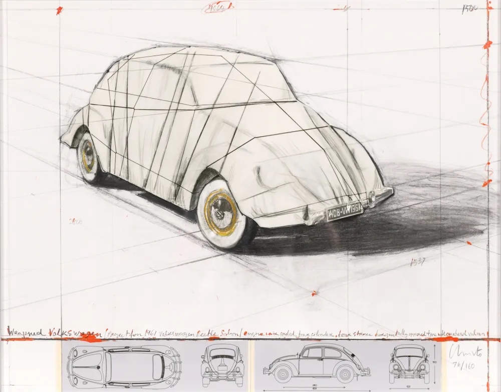 シルクスクリーン Christo - Wrapped Volkswagen, Project for 1961 Volkswagen Beetle Saloon