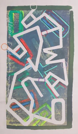 シルクスクリーン Chryssa - Constructions: Reflections of Plaster Letter Neon Tubing