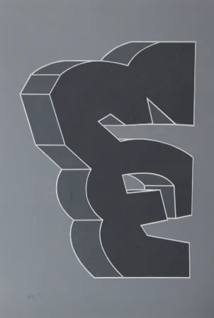 シルクスクリーン Chryssa - Times Square Fragment XII