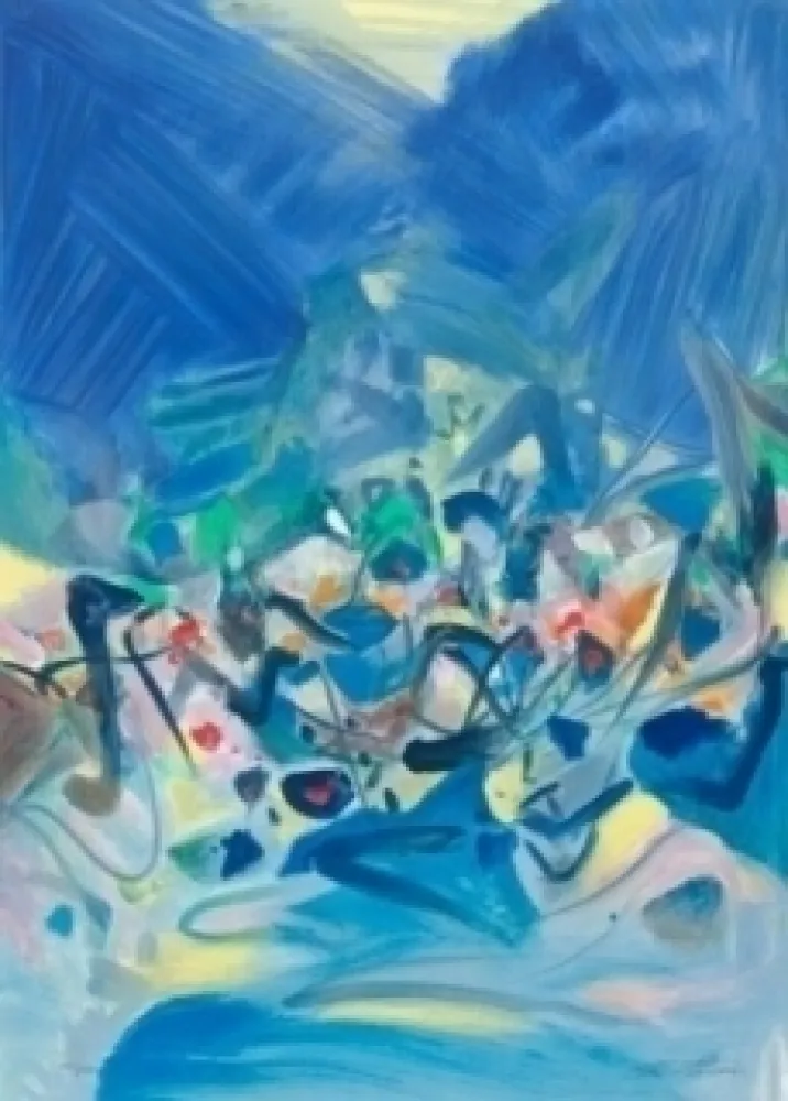 リトグラフ Chu Teh Chun  - COMPOSITION BLEUE