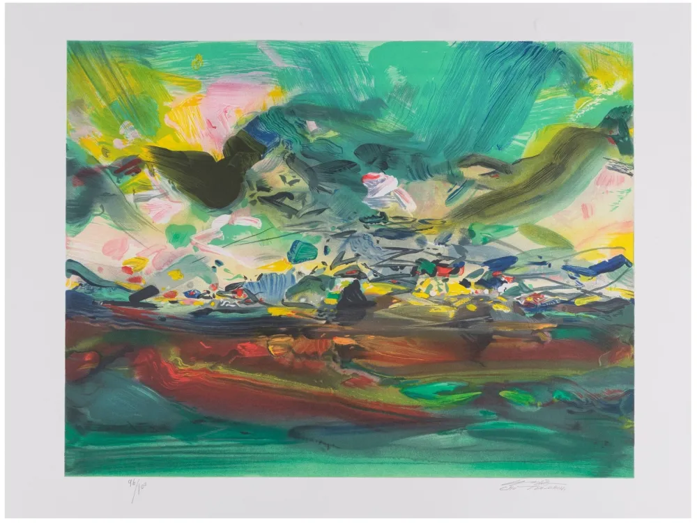 リトグラフ Chu Teh Chun  - Étincelante élégance 