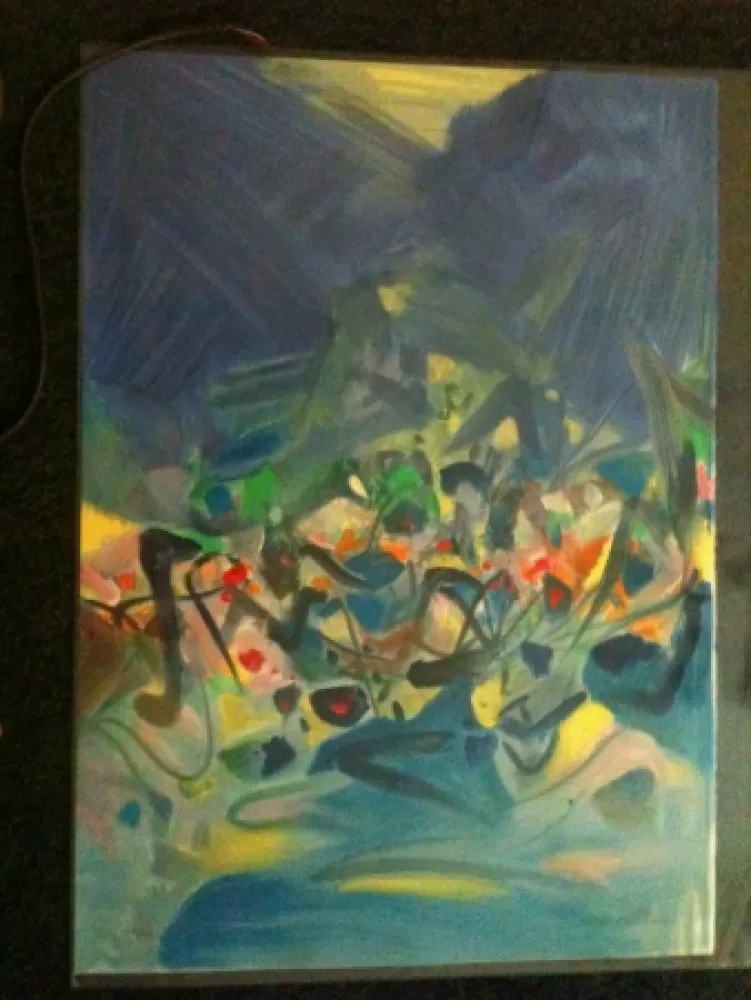 リトグラフ Chu Teh Chun  - SAISON BLEUE