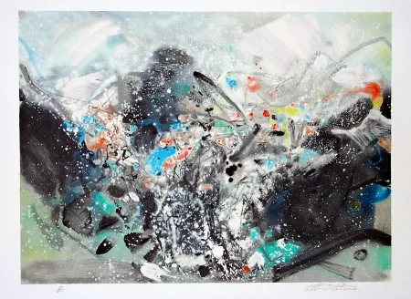 リトグラフ Chu Teh Chun  - Snowstorm