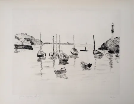 彫版 Clairin - Marine et barques à Doëlan