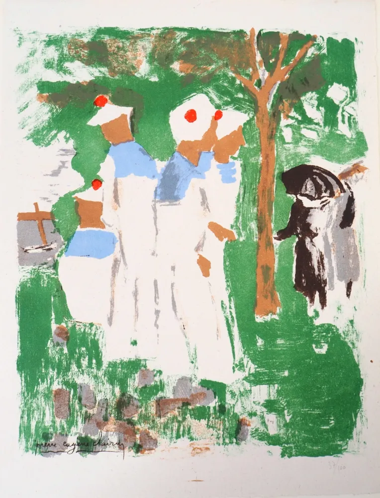 リトグラフ Clairin - Marins au Pardon de Lanriot