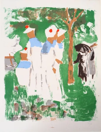 リトグラフ Clairin - Marins au Pardon de Lanriot