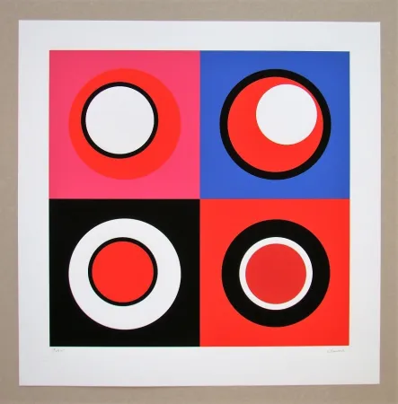 シルクスクリーン Claisse - Composition géométrique