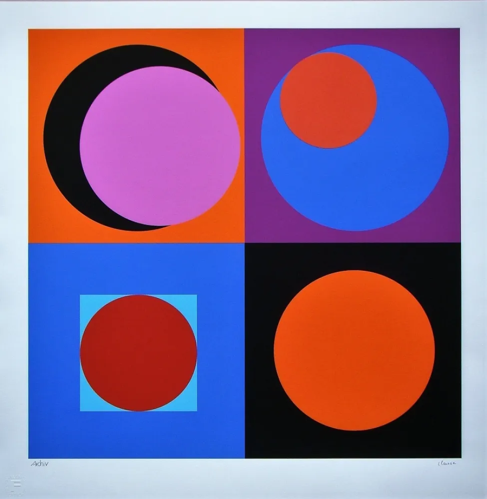 シルクスクリーン Claisse - Composition géométrique