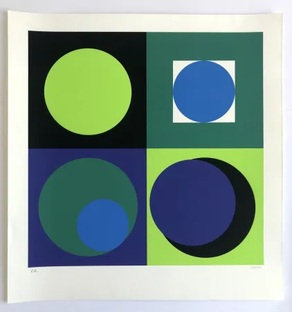 シルクスクリーン Claisse - Composition géométrique