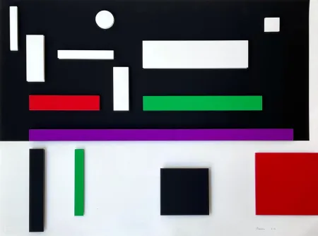 シルクスクリーン Claisse - Composition géométrique 