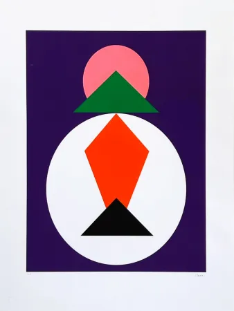 シルクスクリーン Claisse - Composition géométrique 