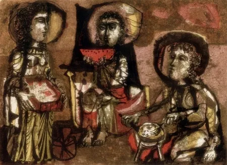 リトグラフ Clavé - Les Trois Maries