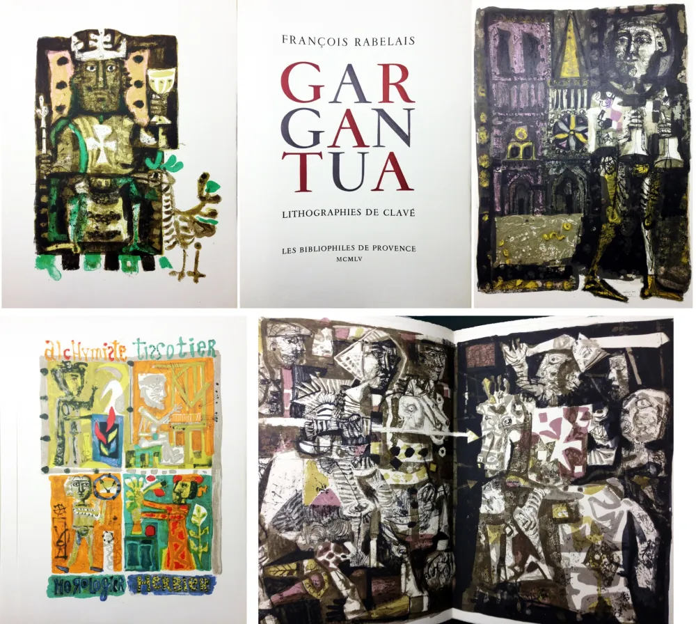 挿絵入り本 Clavé - Rabelais. GARGANTUA. 61 lithographies originales de Clavé (1955)