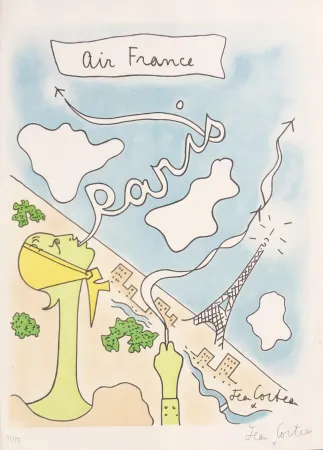 リトグラフ Cocteau - Air France