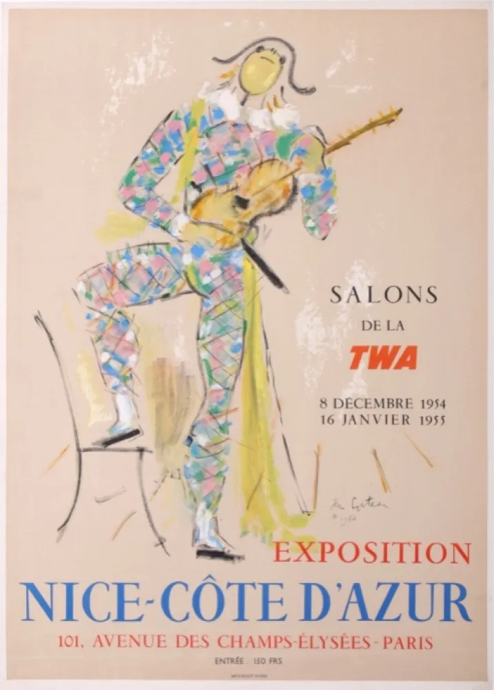 リトグラフ Cocteau - Exposition Nice - Côte d'Azur Salons de la TWA, 