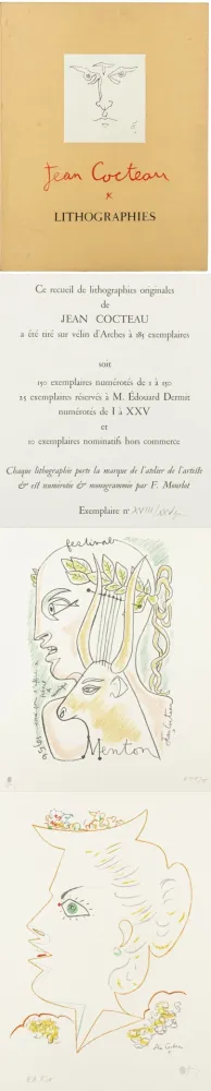 挿絵入り本 Cocteau - Jean Cocteau, 25 lithographies originales 1956
