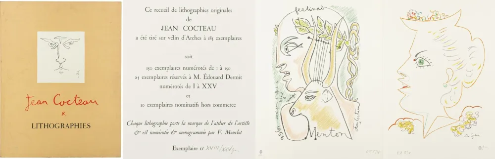 挿絵入り本 Cocteau - Jean Cocteau, 25 lithographies originales 1956-58