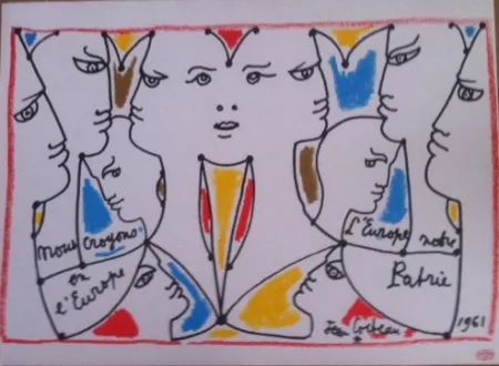 リトグラフ Cocteau - L'Europe