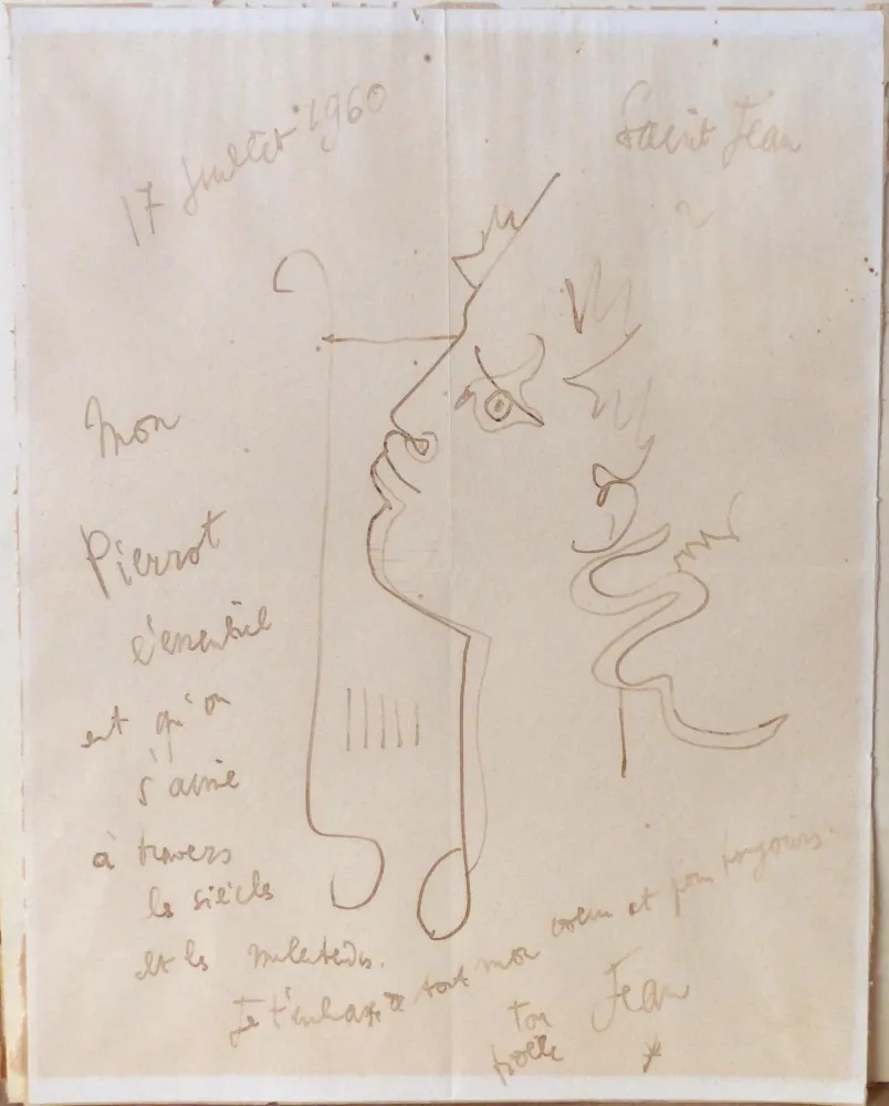 技術的なありません Cocteau - Orphée à la lyre. Dessin signé