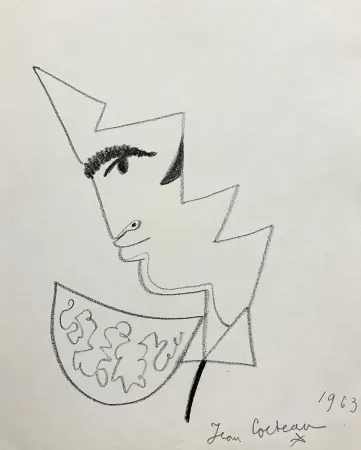 技術的なありません Cocteau - Profil de Torero. 1963. Dessin 