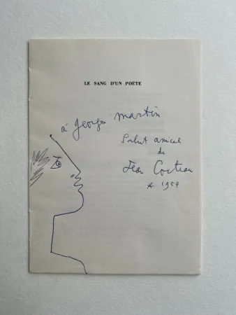 挿絵入り本 Cocteau - Profile with Laurel Wreath, 1959