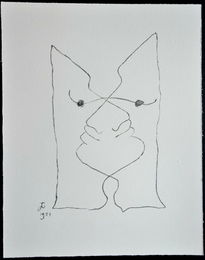 リトグラフ Cocteau - Sous le manteau de feu