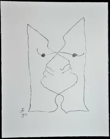 リトグラフ Cocteau - Sous le manteau de feu