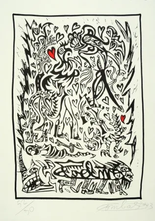 リノリウム彫版 Combas - Composition