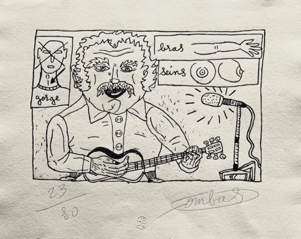 木版 Combas - Gorge bras seins