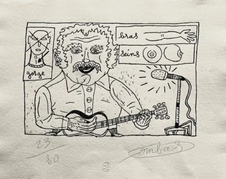 木版 Combas - Gorge bras seins