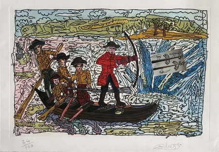 エッチングと　アクチアント Combas - La chasse au canard