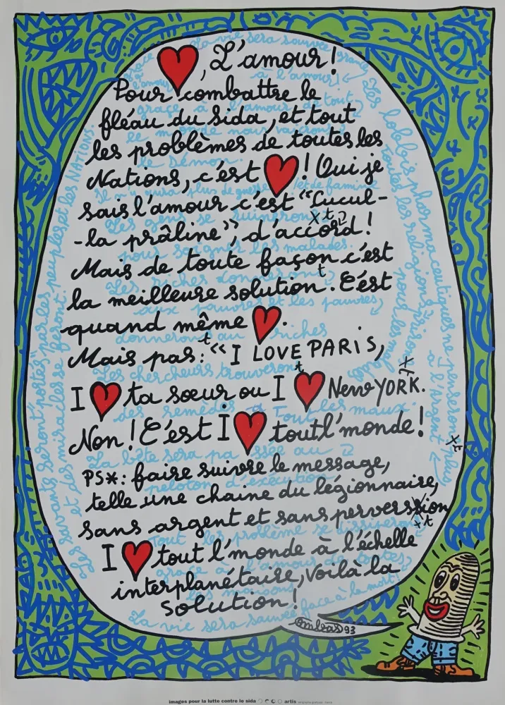 シルクスクリーン Combas - L'amour