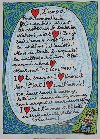 シルクスクリーン Combas - L'amour