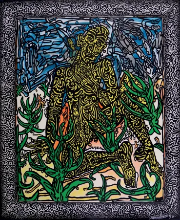 シルクスクリーン Combas - L'Homme jaune, 1990