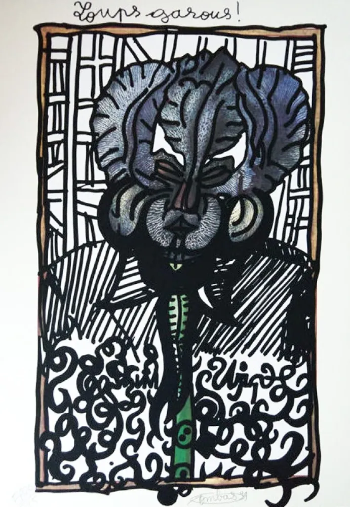 シルクスクリーン Combas - Loups Garous