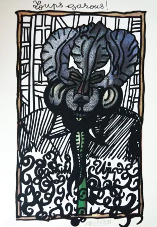 シルクスクリーン Combas - Loups Garous