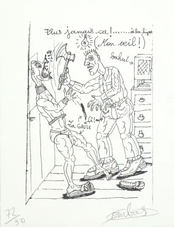 リトグラフ Combas - Plus jamais ça !