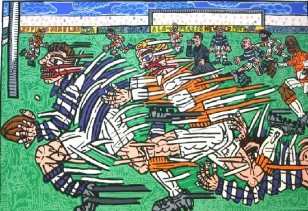 リトグラフ Combas - Rugby