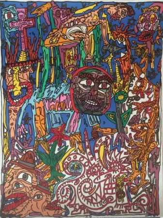 リトグラフ Combas - Sans titre