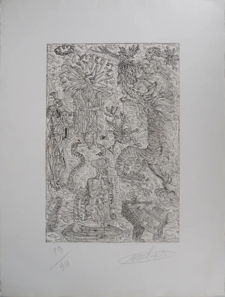 彫版 Combas - Vital : Scène fantastique au dragon
