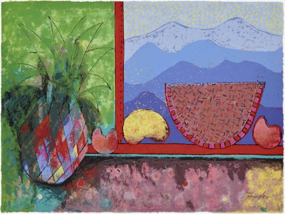 シルクスクリーン Cora - Still life with watermelon