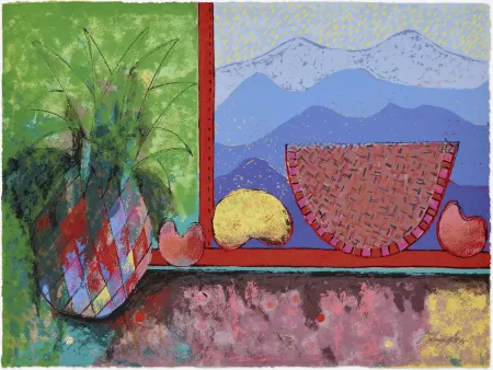 シルクスクリーン Cora - Still life with watermelon