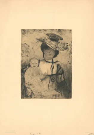 彫版 Corinth - Mutter und Kind