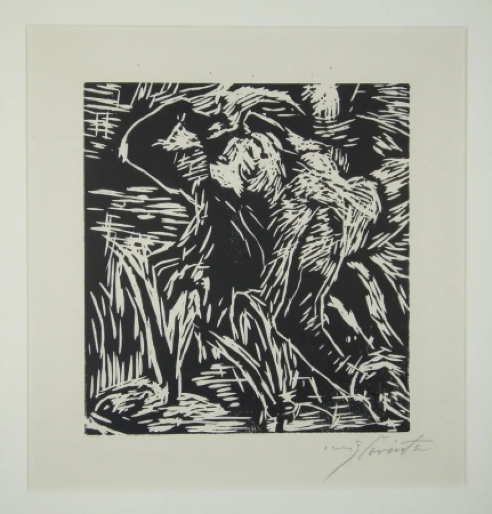 木版 Corinth - Rückwärts gebeugter weiblicher Akt (Reclining Female Nude)