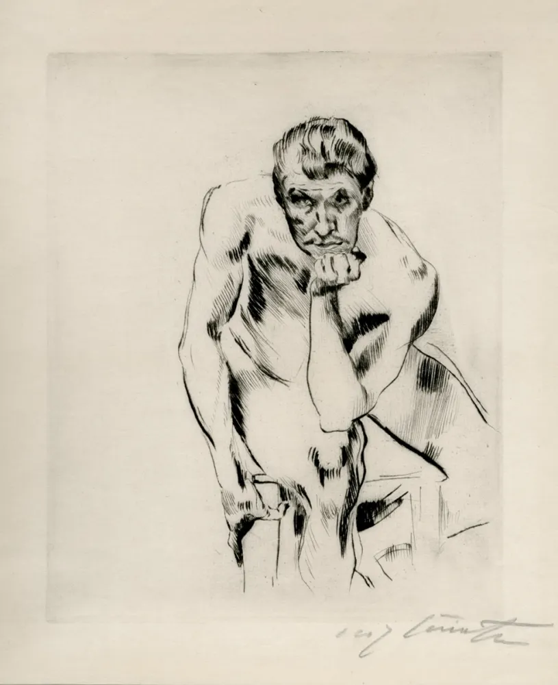 ポイントーセッシュ Corinth - Sitzender männlicher Akt, nachdenkend. 