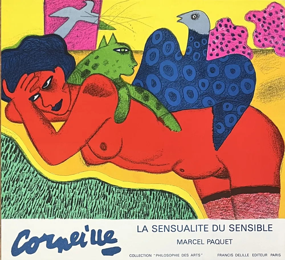 リトグラフ Corneille - Affiche lithographique La sensualité du sensible, 1988