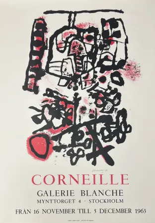 技術的なありません Corneille - Affiche lithographique signée, galerie Blanche, 1963