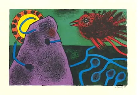 リトグラフ Corneille - Aurore sur la montagne