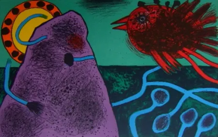 リトグラフ Corneille - Aurore sur la montagne