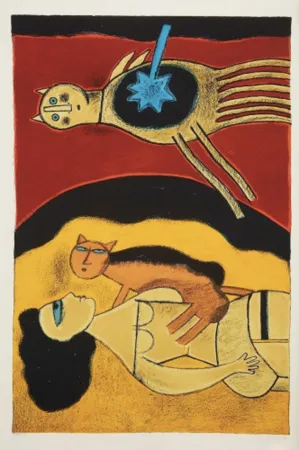 リトグラフ Corneille - Blauer Stern